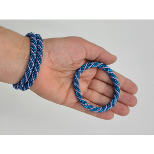 Armband, 3er Set - Muster #4 Blau mit Hell-Lila