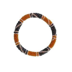 Armband, 3er Set - Muster #9 Orange & Schwarz mit Weiß