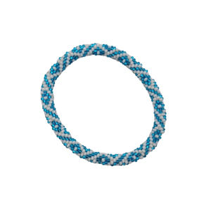 Armband, 3er Set - Muster #13 Weiß mit Blau