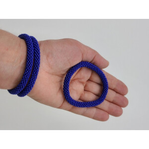 Armband, 3er Set - Blau matt