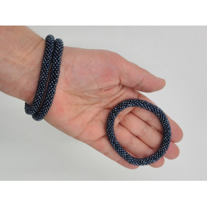 Armband, 3er Set - Anthrazit glänzend