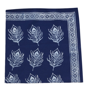 Nicki Scarf, Dark Blue with White Print