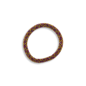 Armband, 3er Set - Muster #39 Dunkles Rosa mit Gold