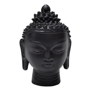 Schwarzer  Terracotta Buddha Kopf - ca. 18 cm hoch
