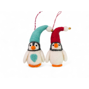 Filz Deko: Hänger Pinguin mit Glöckchen (VE 2)