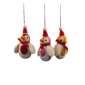Filz Deko: Hänger Pinguin mit Schal (3er Set)