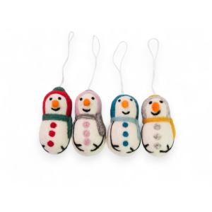 Filz Deko: Hänger Schneemann bunt (4er Set)