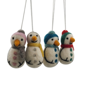 Filz Deko: Hänger Schneemann bunt (VE 4)