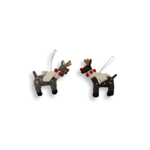 Felt Decorations: Reindeer Ornaments (Set of 2)