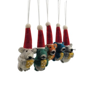 Filz Deko: Hänger Weihnachtsmaus (5er Set)