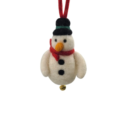 Filz Deko: Hänger Schneemann mit Glöckchen (2er Set)