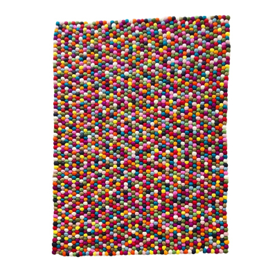 Kugelteppich bunt - ca. 90 x 120 cm