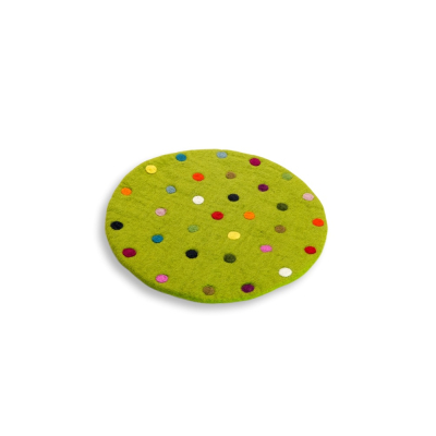 Sitzkissen rund ca. 35 cm "Spotty" - grasgrün mit Tupfen
