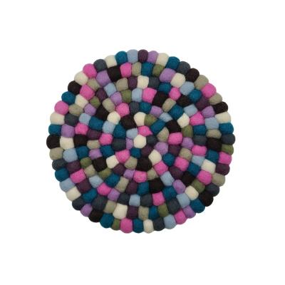 Filz Untersetzer dünne Kugeln, Ø ca. 21 cm - Pastell dunkel