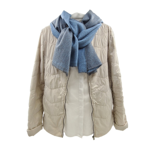Schal aus Yakwolle (ca. 40 * 180 cm) grau/hellblau