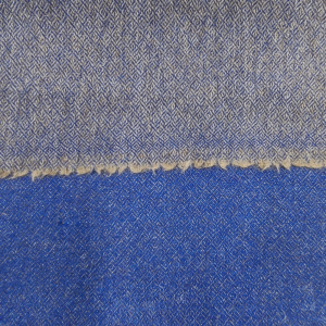 Schal aus Yakwolle, Natur/Royalblau