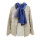Schal aus Yakwolle, Natur/Royalblau