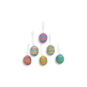 Filz Eier mit bunten Kreisen (6er Set)