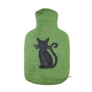 Wärmflaschenüberzug Schwarzer Kater -...