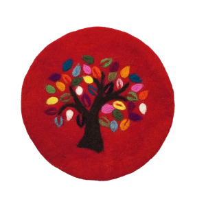 Filz Untersetzer "Lebensbaum", Rot