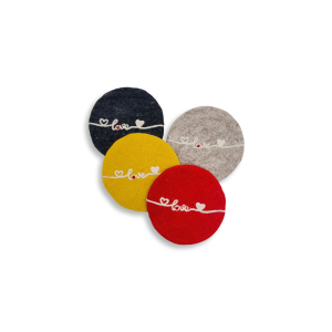 Filz Untersetzer "Love", verschiedene Farben