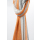 Wollschal mit Streifen (60 * 200 cm), Grau mit Orange