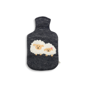 Wärmflaschenhülle Schafe, anthrazit (2l)