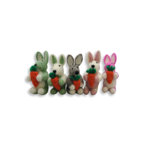 Filz Deko: Hasen bunt (5er Set)