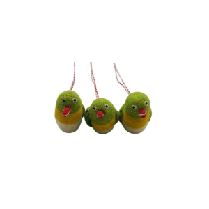Filz Deko: Piepmatz grün (3er Set)