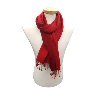 Schal mit farbigem Verlauf (70% Wolle, 30% Seide), Rot