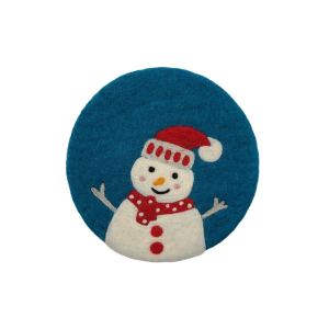 Untersetzer Schneemann mit Schal, dunkles Petrol...