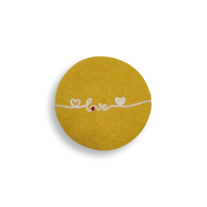 Filz Untersetzer "Love", Gelb