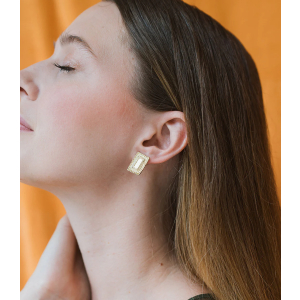Bhavani Ohrstecker, 2er Set (Kreis & Rechteck)