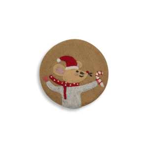 Filz Untersetzer Weihnachtsmaus mit Zuckerstange...