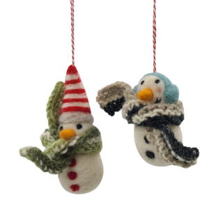 Filz Deko: Schneemänner mit Schal (2er Set)