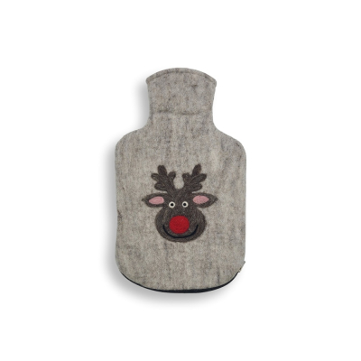 Wärmflaschenüberzug Rudi Rednose, hellgrau (2,0l)