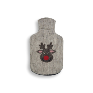 Wärmflaschenüberzug Rudi Rednose, hellgrau (2,0l)
