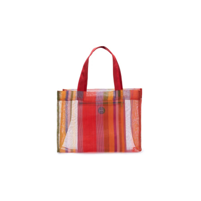 Limited Edition, Shopper transparent, Rot gestreift