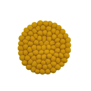Filz Untersetzer dicke Kugeln, Ø ca. 21 cm - Goldgelb