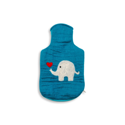 Wärmflaschenüberzug Elefant, petrol (2,0l)