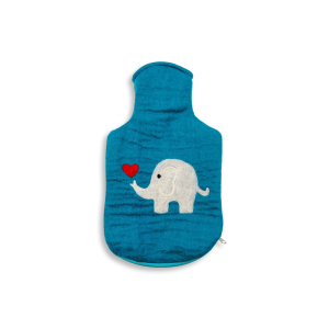 Wärmflaschenüberzug Elefant, petrol (2,0l)