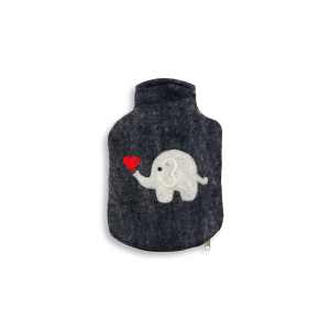 Wärmflaschenüberzug Elefant, anthrazit (0,8l)