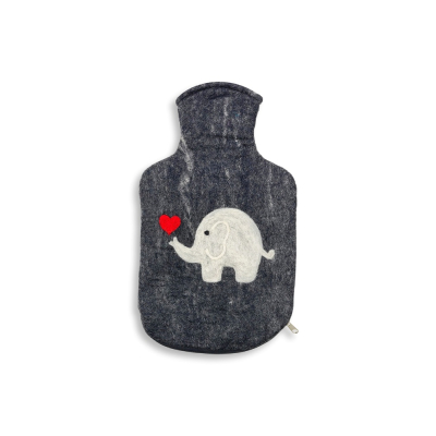Wärmflaschenüberzug Elefant, anthrazit (2,0l)