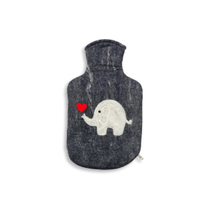Wärmflaschenüberzug Elefant, anthrazit (2,0l)