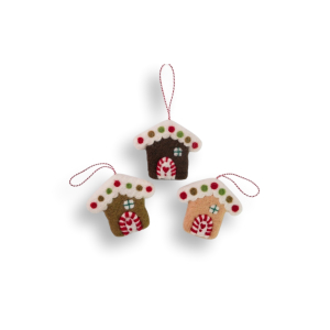 Felt Decorations: Gingerbread House (Set of 3)