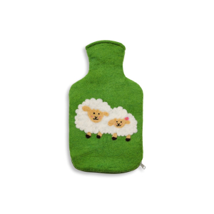 Wärmflaschenhülle Schafe, grün (2l)