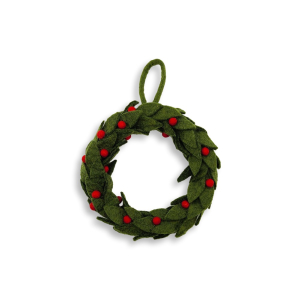 Blätter-Kranz mit roten Beeren, Ø ca. 22 cm