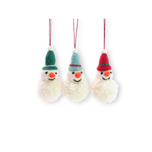 Filz Deko: Flauschiger Schneemann , 3er Set