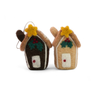 Filz Deko: Hänger Knusperhaus, 2er Set