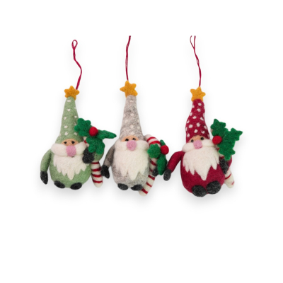 Filz Deko: Hänger Santa Claus, 3er Set